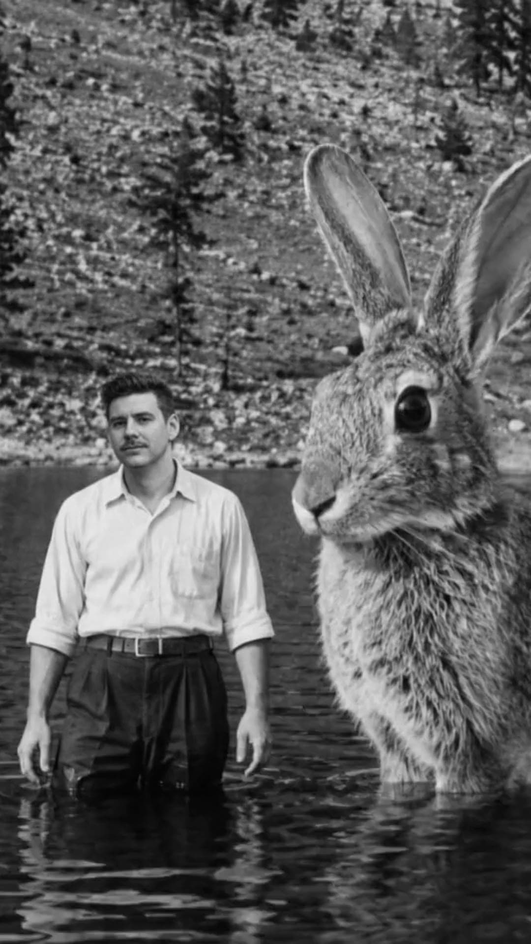 A short clip of a rabbit, generated by an image model.